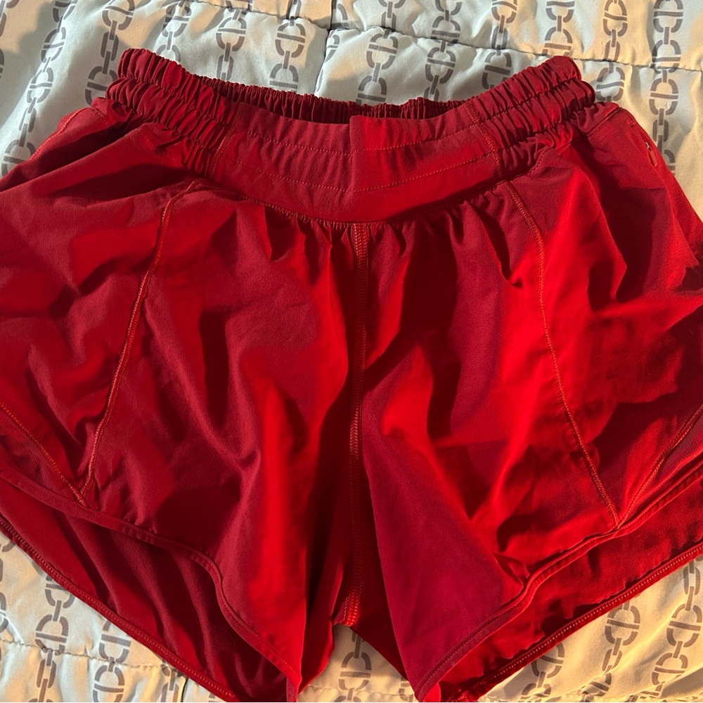 Lululemon Athletica Red Athletic Shorts Lightweight Elastic Waist